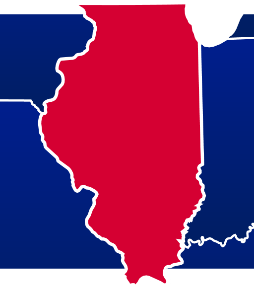 Map of Illinois including surrounding states